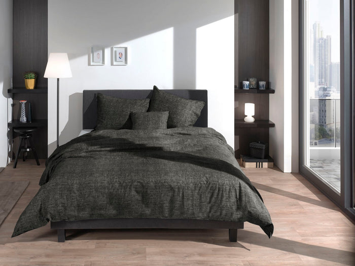 Zo Home Dekbedovertrek Katoen Lino Linnen Look - midnight black