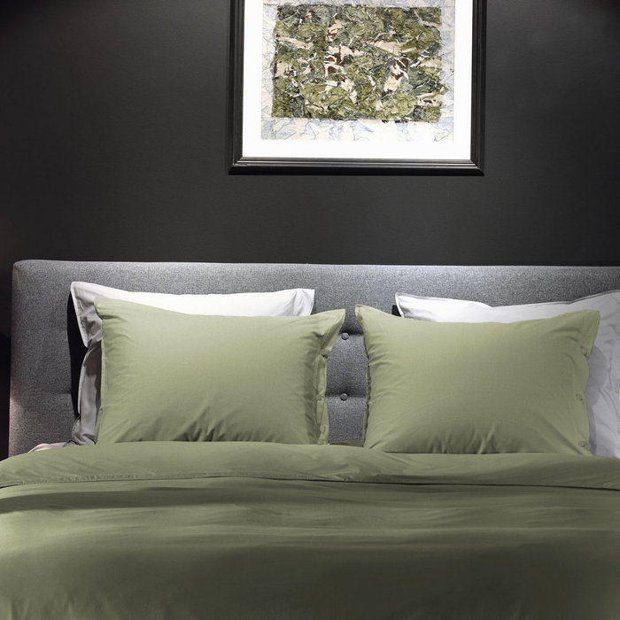 Yellow Dekbedovertrek Percale silent green