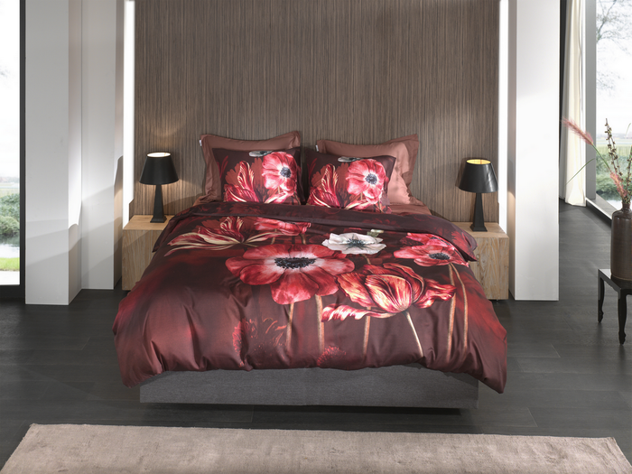 Heckett Lane Dekbedovertrek Katoen Satijn Niall - red