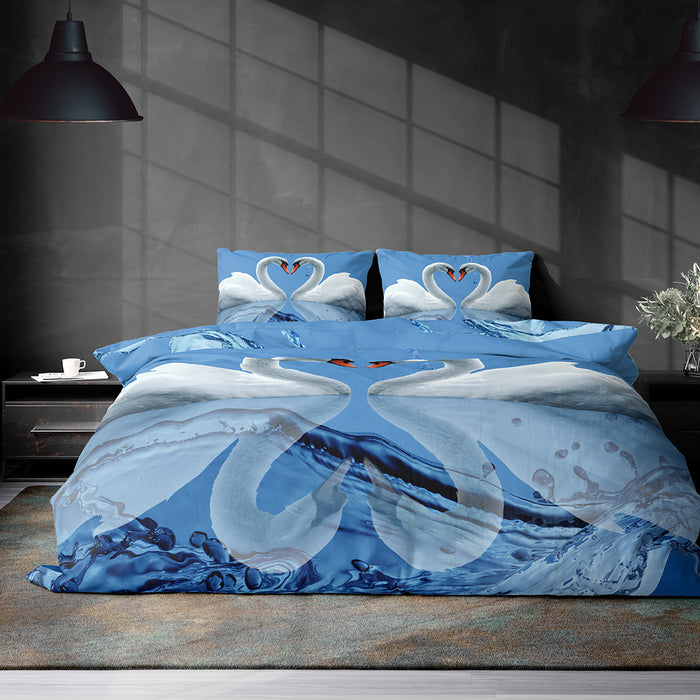 Eleganzzz Dekbedovertrek Micropercal Iternal Love - blue