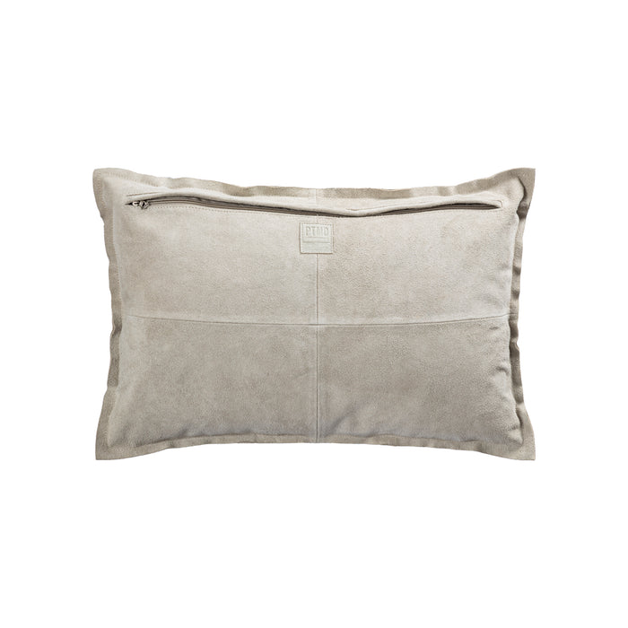 PTMD Cobie Taupe Suede Leather Cushion Rectangle