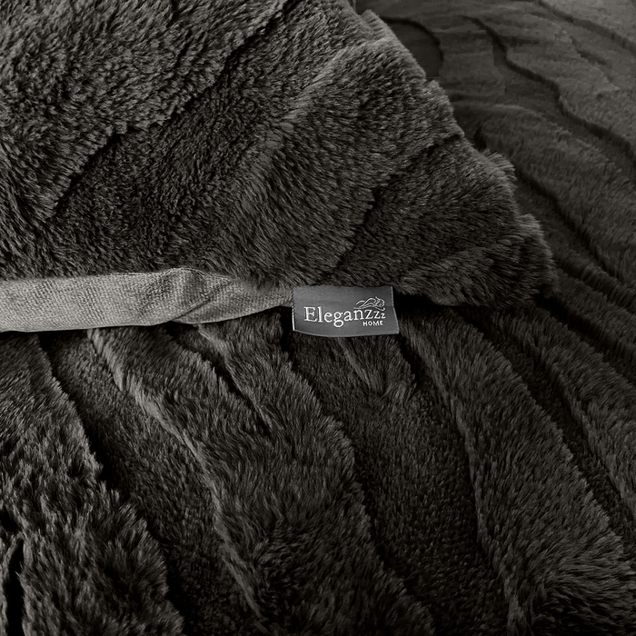Eleganzzz Dekbedovertrek Jacquard Rabbit Fur - taupe grey