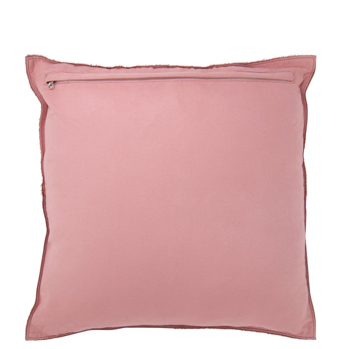 J-line - Kussen Koehaar Leder Rood - 45x45x8cm