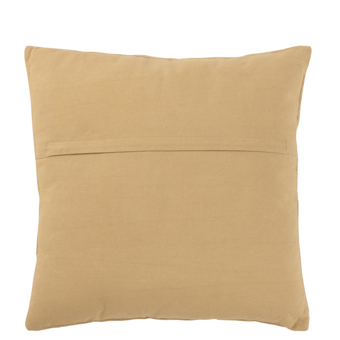 J-line - Kussen Borduurwerk Katoen Bei - 45x45x15cm