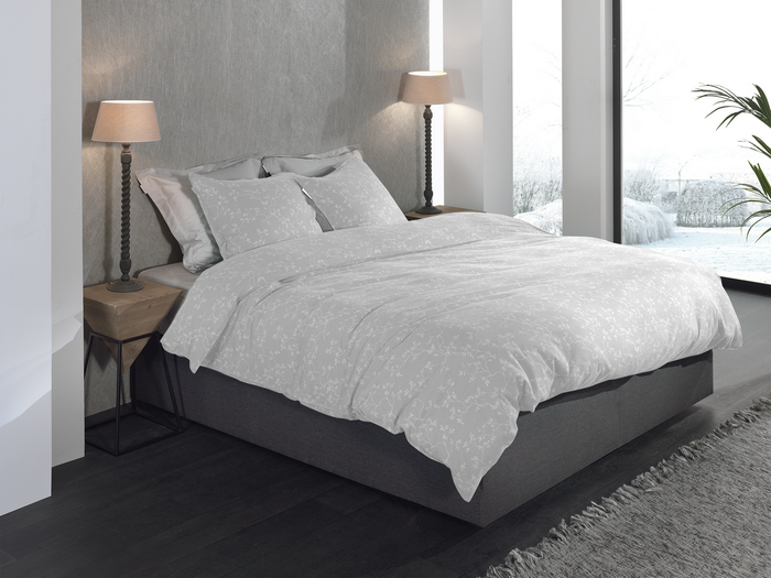 Heckett Lane Dekbedovertrek Flanel Alloro - light grey