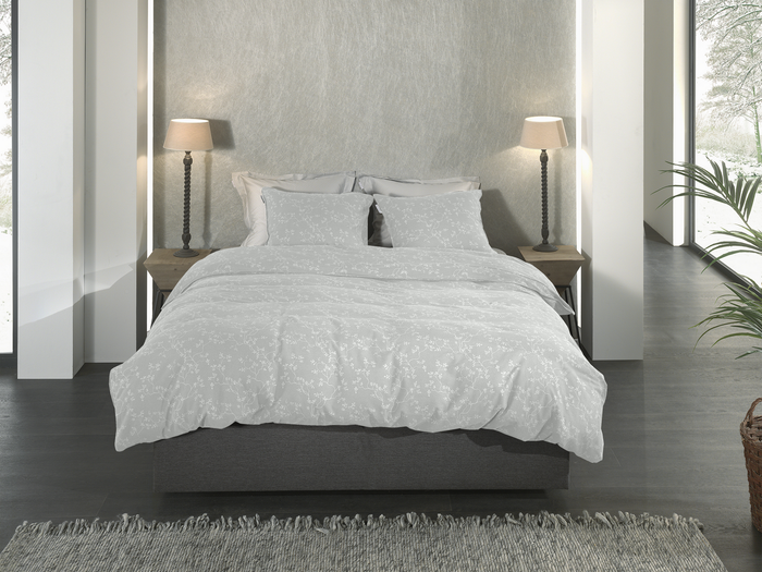 Heckett Lane Dekbedovertrek Flanel Alloro - light grey