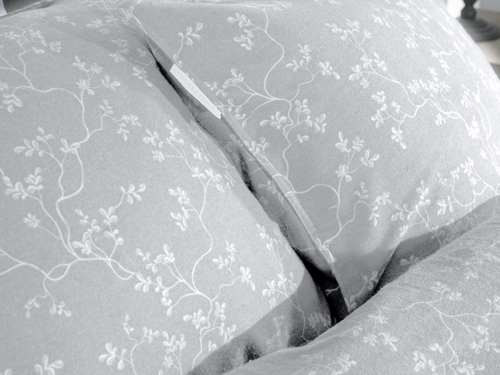 Heckett Lane Dekbedovertrek Flanel Alloro - light grey