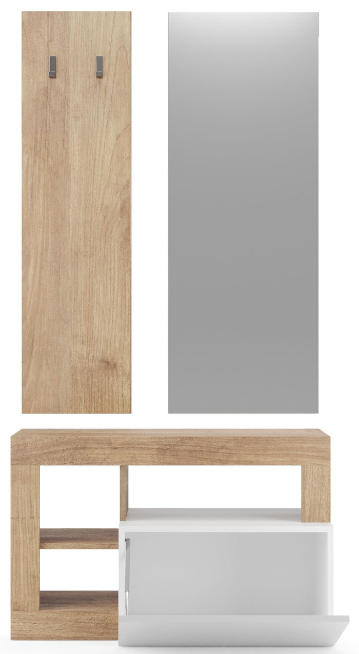 Benvenuto Design Hamburg Hoogglans Wit | Kadiz Eiken Halmeubelset