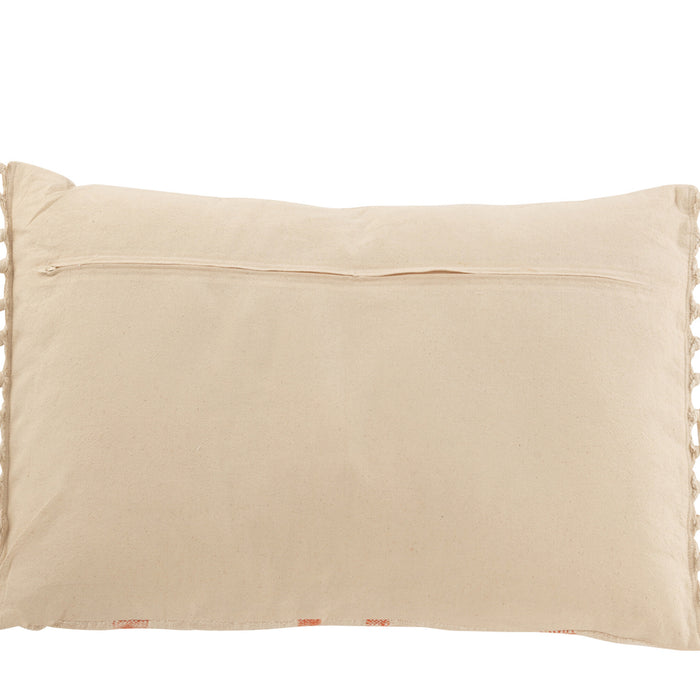 J-line - Kussen Emma Vierkant Katoen Oranje Large - 75x40x12cm