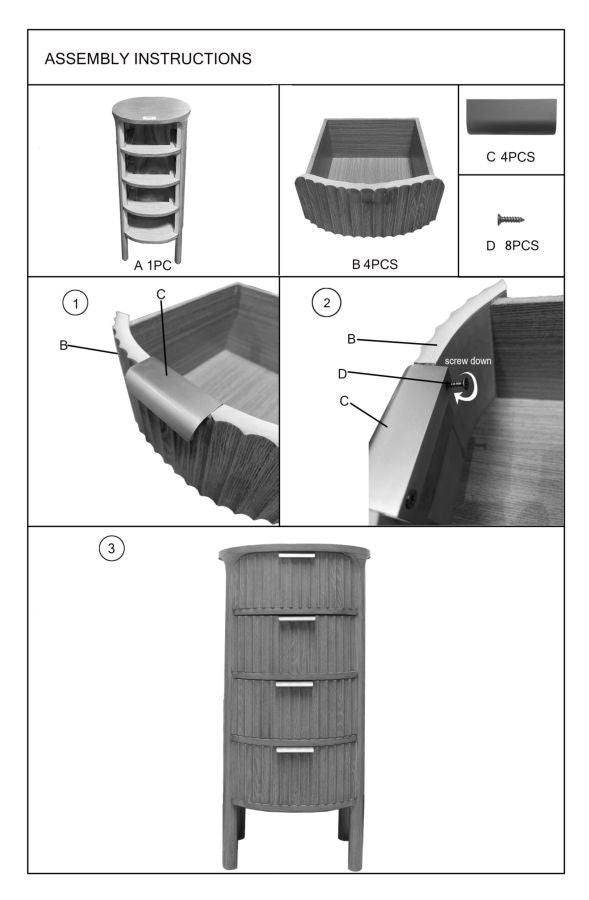 Ladekast van dennenhout cm 38x33,5x82