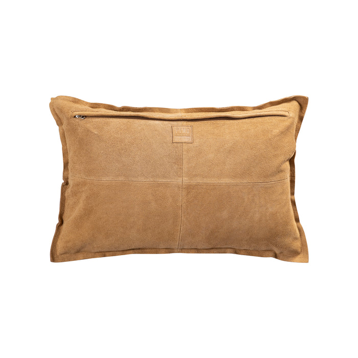 PTMD Cobie Camel Suede Leather Cushion Rectangle
