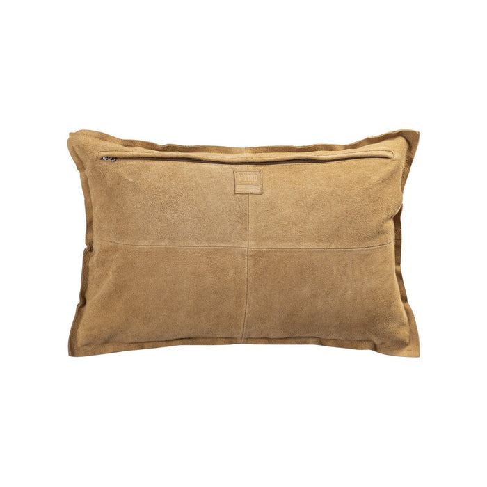 PTMD Cobie Camel Suede Leather Cushion Rectangle