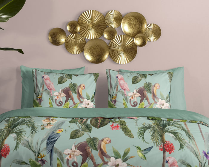 Descanso Dekbedovertrek Biologische Katoen Satijn Ignadi - green