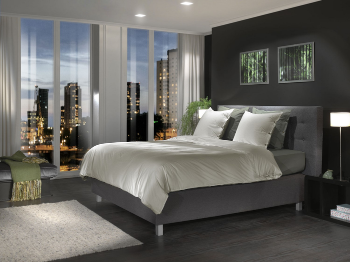 Yellow Dekbedovertrek Percale tender grey