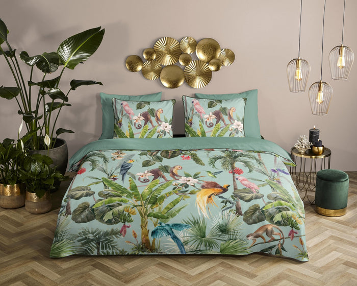 Descanso Dekbedovertrek Biologische Katoen Satijn Ignadi - green