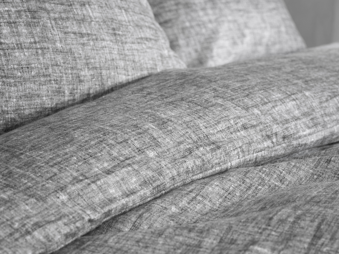 Zo Home Dekbedovertrek Flanella di Lino - dark grey