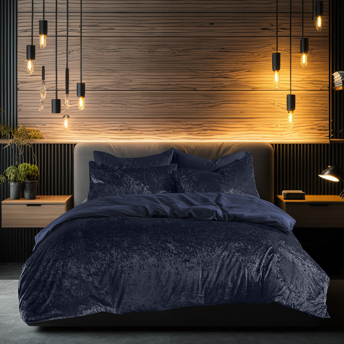 Eleganzzz Dekbedovertrek Crushed Velvet - royale blue