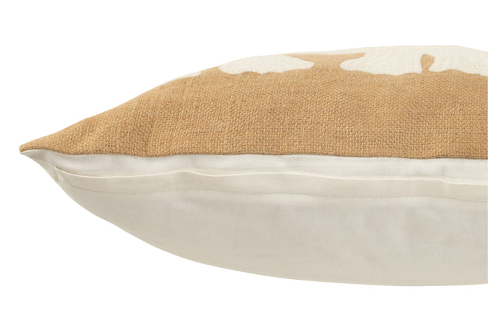 J-line - Kussen Olifant Textiel Naturel|wit Large - 60x60x11.5cm