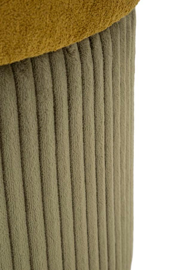 Set van 2 poef container groen cm ø 42x44-35x37