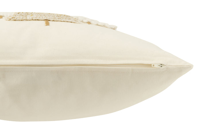 J-line - Kussen Kerstbomen Motief Katoen Wit|goud - 45x45x12cm