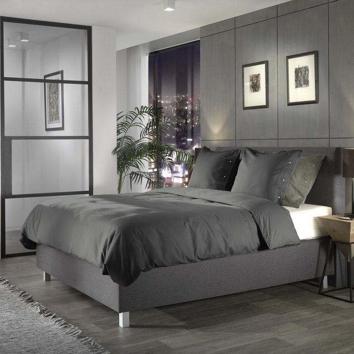 Yellow Dekbedovertrek Katoen Cialda - pewter grey