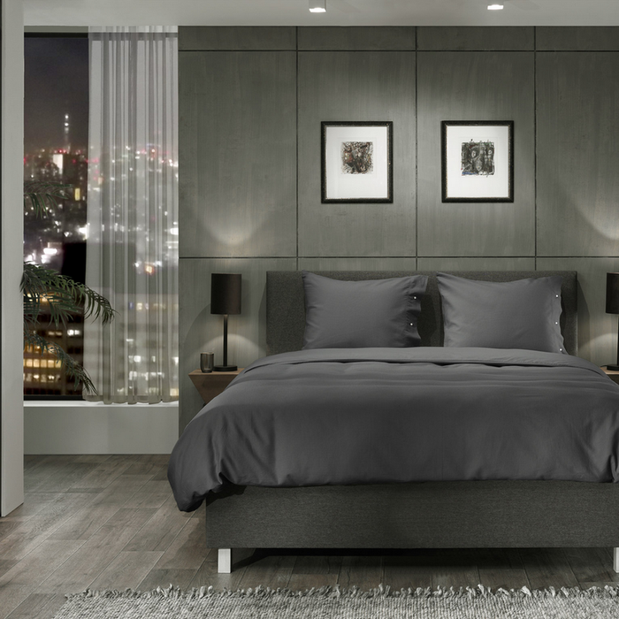 Yellow Dekbedovertrek Katoen Cialda - pewter grey