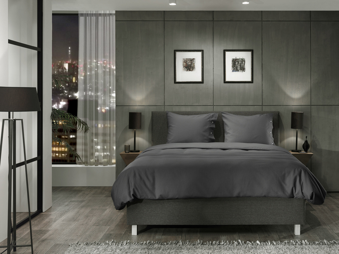 Yellow Dekbedovertrek Katoen Cialda - pewter grey