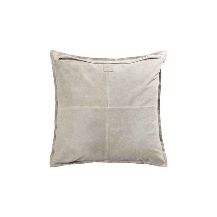 PTMD Cobie Taupe Suede Leather Cushion Square L