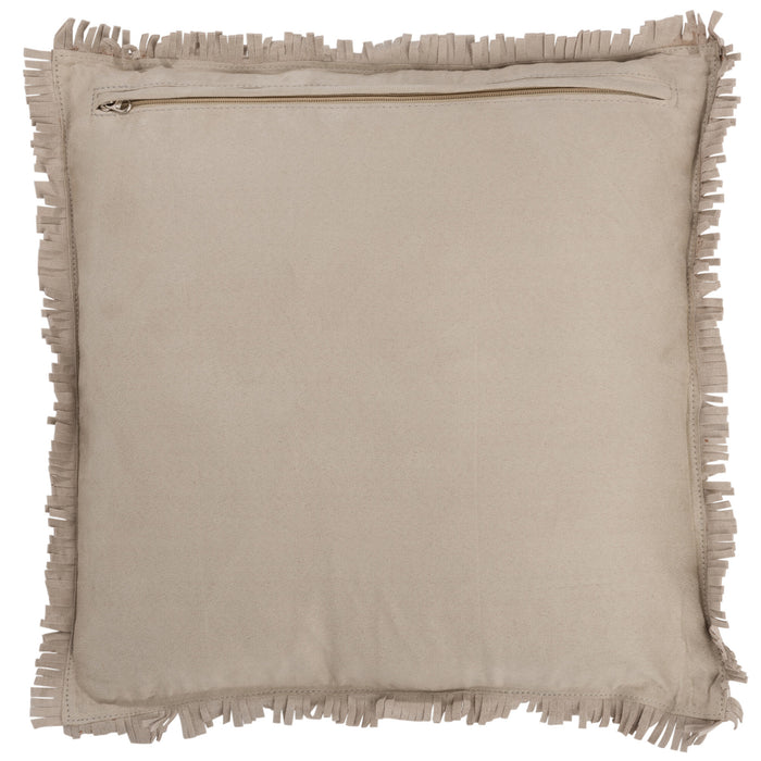 J-line - Kussen Kruis Vierkant Leder Beige - 42x41x12cm