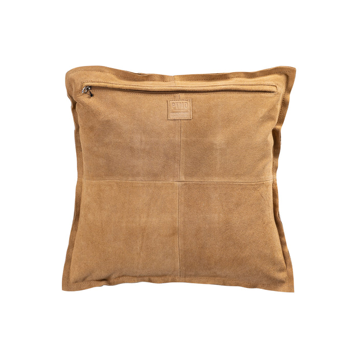 PTMD Cobie Camel Suede Leather Cushion Square S
