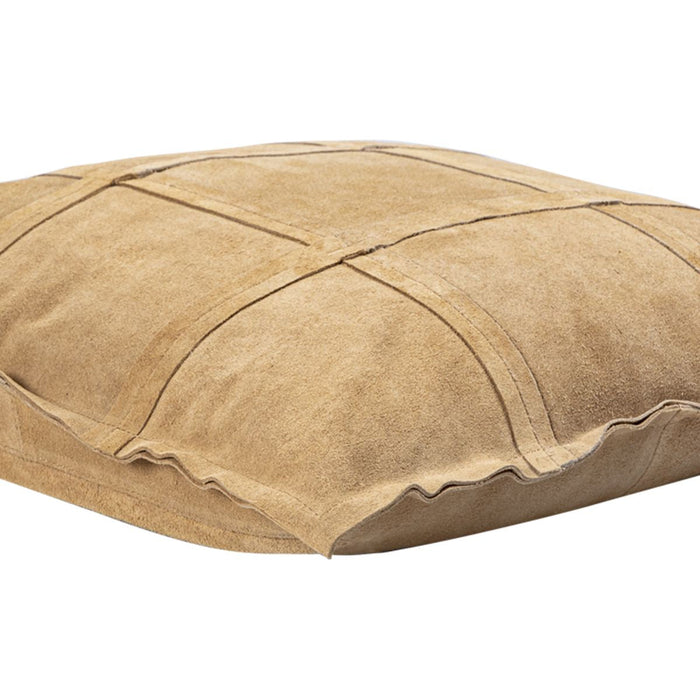 PTMD Cobie Camel Suede Leather Cushion Square S