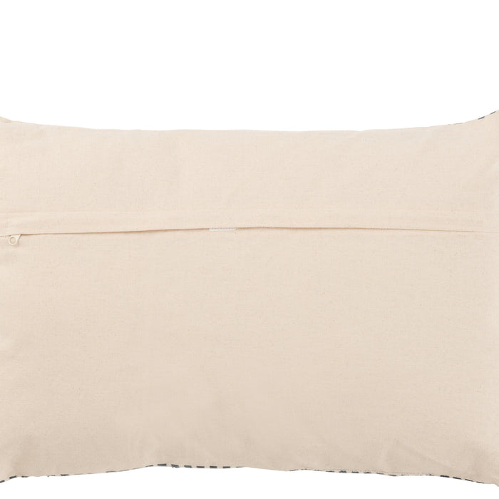 J-line - Kussen Ethnisch Katoen Creme|bruin|zwart - 68x40x12cm