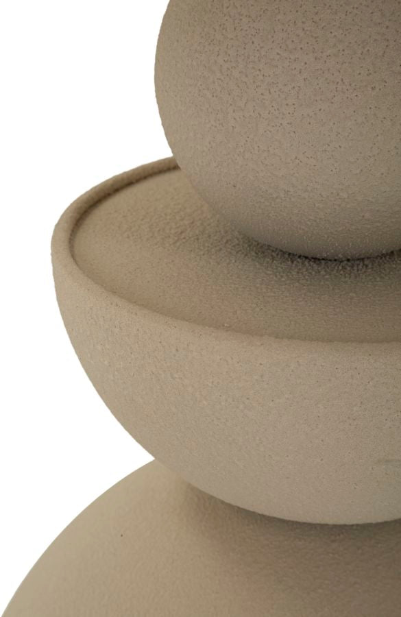 Crèmekleurige metalen salontafel en spiegel cm ø 45x49,5