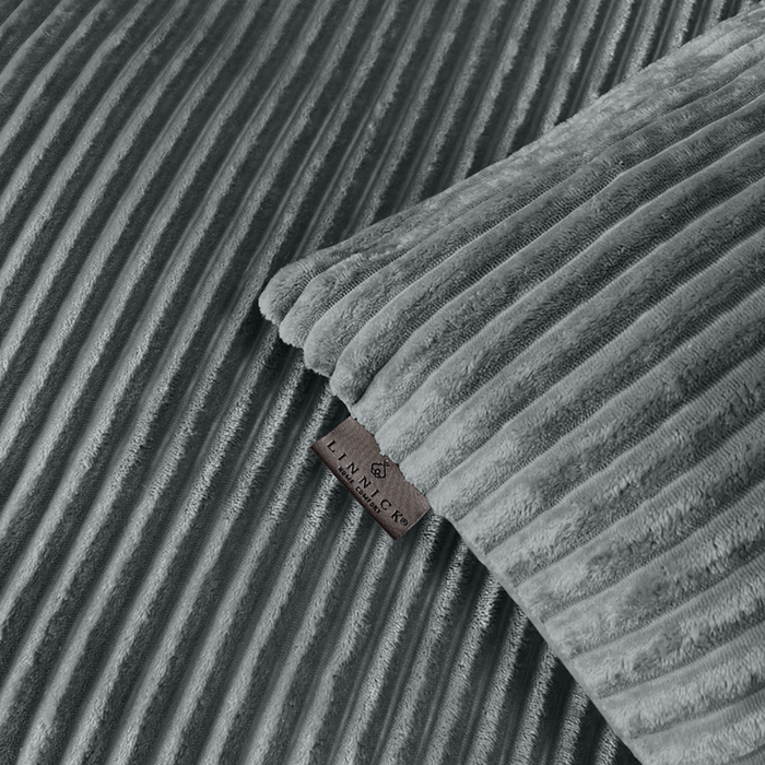 Eleganzzz Dekbedovertrek Teddy Rib Fleece - dark grey