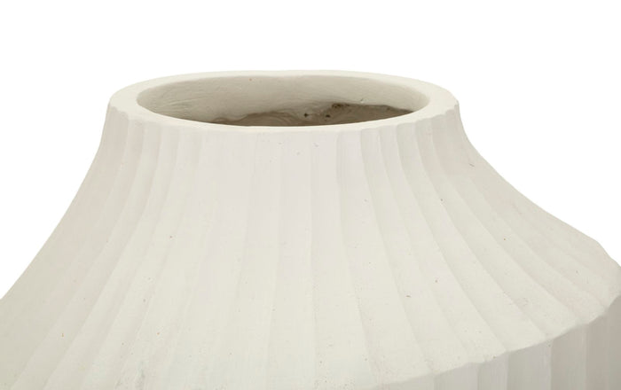 Crèmekleurige magnesium vaas ø 28,5x50,5 cm