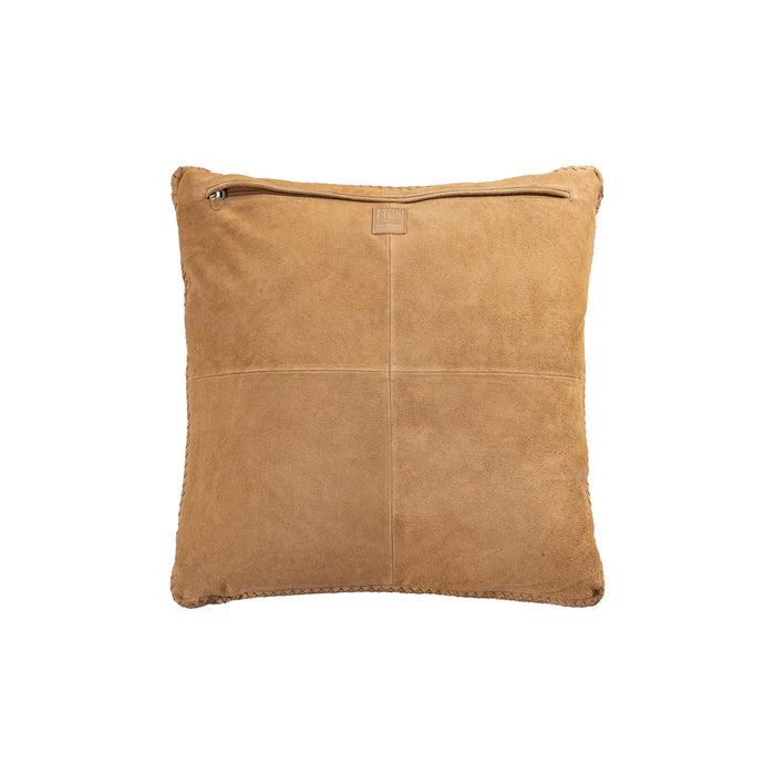 PTMD Suky Camel Suede Leather Cushion Square L