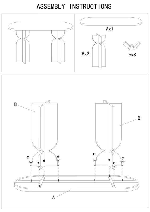 Crèmekleurige metalen console cm 120x40x75,5