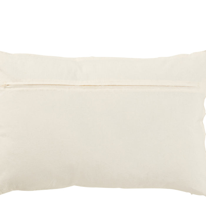 J-line - Kussen Kwastje Katoen Wit - 59x38x14.5cm