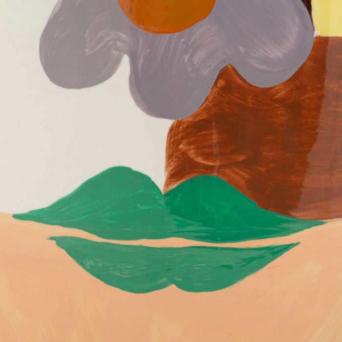 Veelkleurige keramische vaas met deksel cm ø 19x33