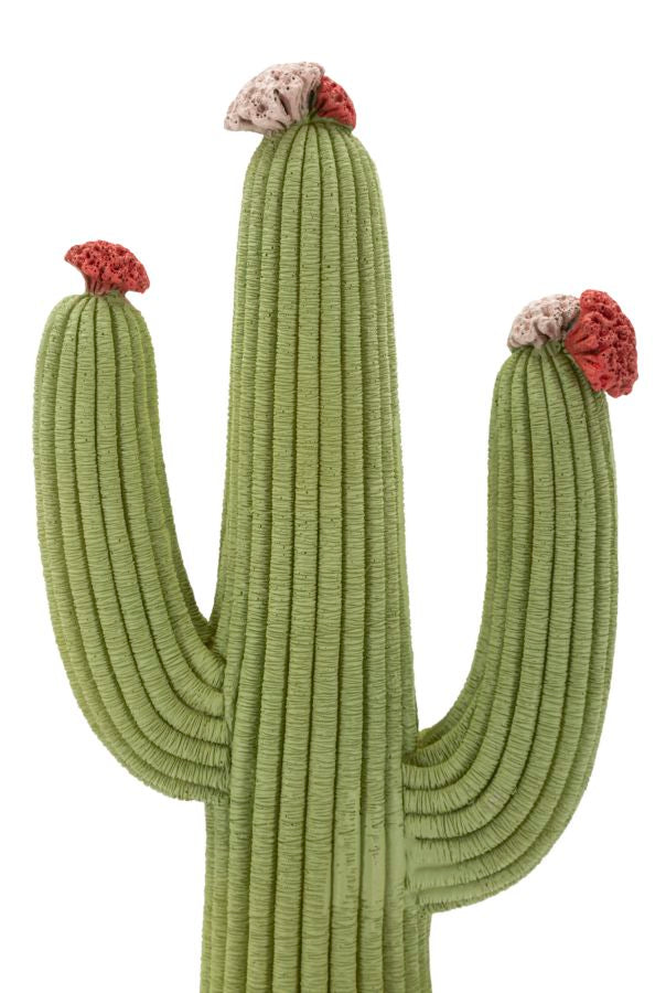Cactusvormig beeldje van veelkleurige hars 16,5x11x45 cm
