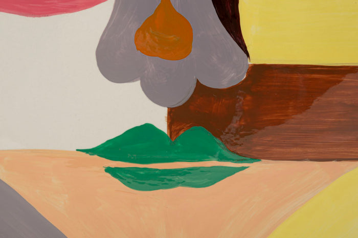 Veelkleurige keramische vaas met deksel 28x9x33 cm