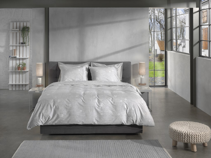 Heckett Lane Dekbedovertrek Katoen Twill Broidy - natural