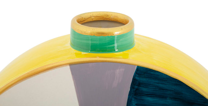 Veelkleurige keramische vaas met deksel 28x9x33 cm