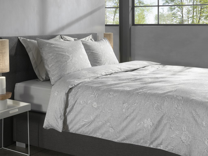 Heckett Lane Dekbedovertrek Katoen Twill Broidy - natural