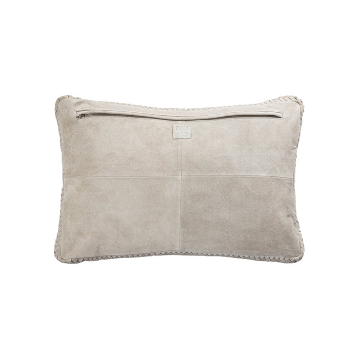 PTMD Suky Taupe Suede Leather Cushion Rectangle