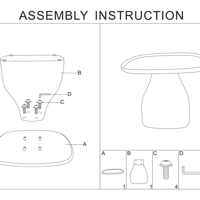 Plastic tafel geel cm 48x48x38