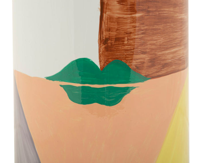 Veelkleurige keramische vaas cm ø 15x40