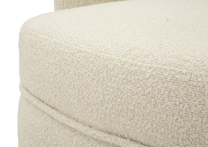 Draaistoel in crème stof cm 70x72x75