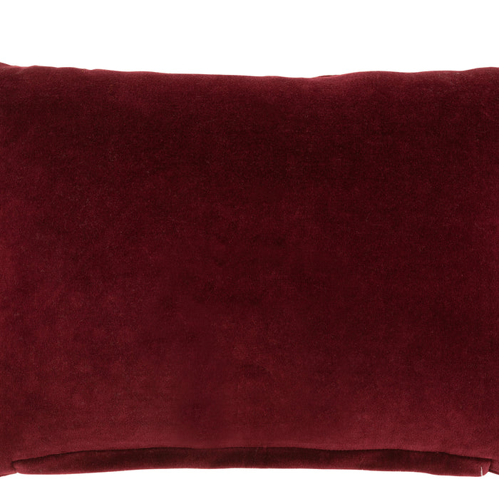 J-line - Kussen Spiegel Rechthoek Katoen Rood|zilver - 60x40x4cm