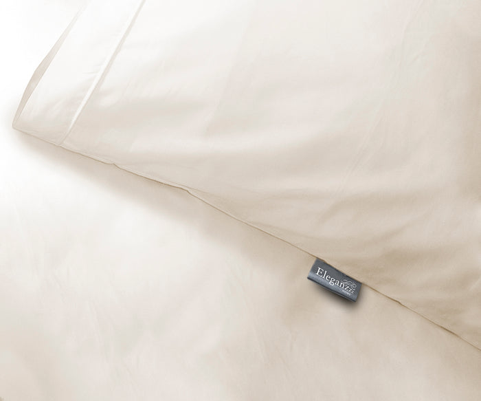 Eleganzzz Dekbedovertrek Uni Perkal Katoen Met Bies - ivoor